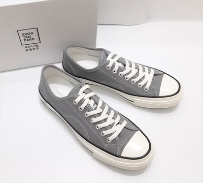 SHOOPEN 全新 新款 韓國 防水 復古帆布鞋 灰色 AFHC19W11  EUR39/ US8 /JPN25