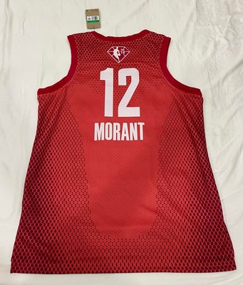 Ja Morant 2022 明星賽 紅 Jordan 75週年 鑽石標 球衣 SW 52 XL