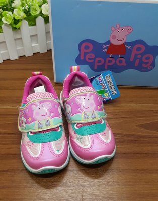 台灣製造 ~佩佩豬Peppa Pig~女童布鞋 運動鞋 可愛花紋 軟Q鞋墊設計 魔鬼氈穿脫 （現貨當日寄出）