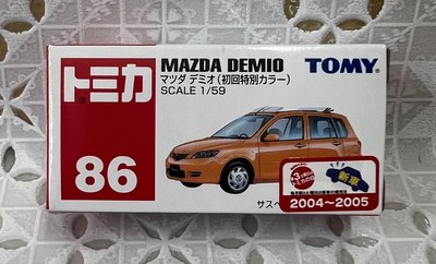 《HT》 純日貨TOMICA 多美小汽車NO86絕版舊藍標 MAZDA DEMIO 初回特別式樣 688600