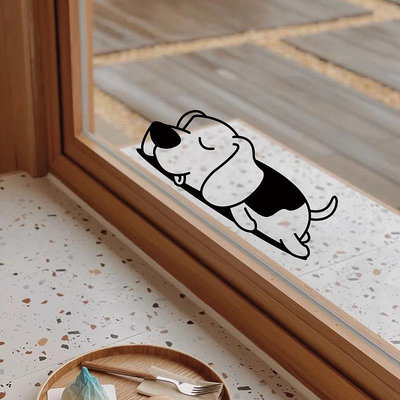 玻璃門角防撞貼   可愛小動物貼紙   寵物店廚房陽臺移門裝飾防水牆貼