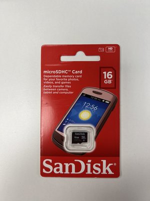全新 SanDisk microSDHC card 16G 16GB 快閃記憶卡