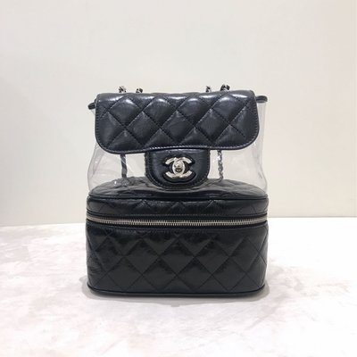 Chanel Coco 肩背包 PVC 透明 銀釦 《精品女王全新＆二手》
