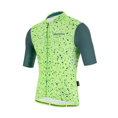 【Santini】(男)「Delta晶岩」夏季短袖車衣 - 軍綠
