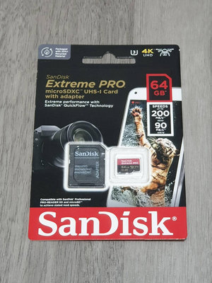 SanDisk Extreme PRO microSDXC UHS-1(V30) 64GB 記憶卡 ■讀取速度最高達200MB/s