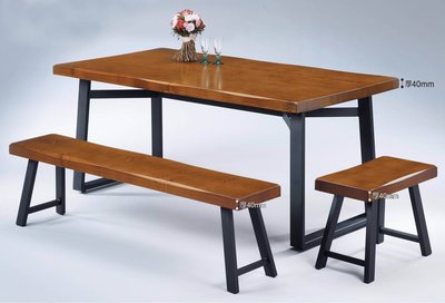 【生活家傢俱】SN-327-(2+4+5)：北歐雲杉4.4尺實木餐桌組【台中家具】餐桌+長凳 會議桌 工業風餐桌 台灣製