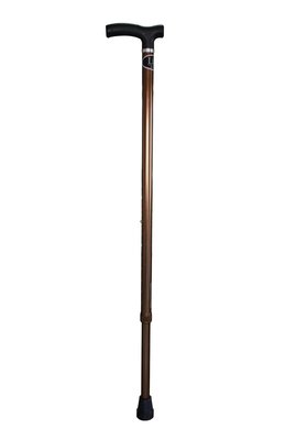 【台灣製造】鋁合金 鋁製 十段式伸縮 單手拐 老人手杖 拐杖 休閒手杖 伸縮杖 登山杖 LUCY CA-201 古銅色