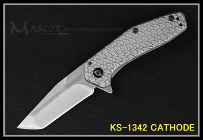 【原型軍品】全新 II KERSHAW KS-1324 CATHODE 銀色 菱形紋柄 折刀