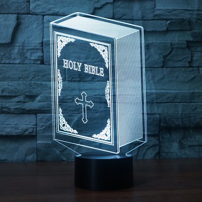 新款圣經觸摸3d視覺立體七彩小夜燈 創意視覺立體LED燈FS-3569
