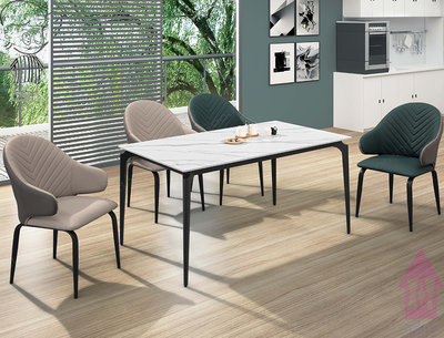 【X+Y】艾克斯居家生活館         現代餐桌椅系列-雅克 4.6尺岩板餐桌.不含餐椅.金屬鐵管加工腳架.摩登家具