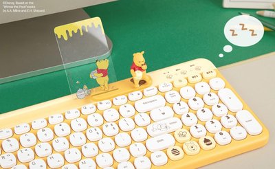 現貨韓國 迪士尼disney鍵盤小熊維尼跳跳虎usb接收器鍵盤
