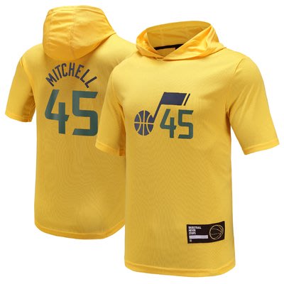 NBA 猶他爵士隊 籃球運動連帽T恤 短袖上衣 熱轉印款式 Mitchell