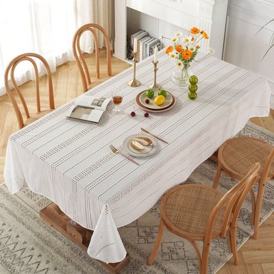 桌巾法式田園蕾絲桌布全棉鏤空拍照白色繡花茶幾臺布餐桌布