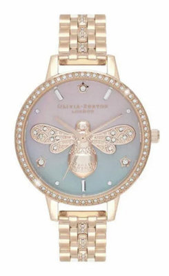 Olivia Burton Sparkle Bee Ø 34 mm | Ombre Mother Of Pearl Demi Dial Rose Gold OB