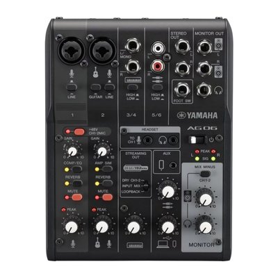 [反拍樂器]Yamaha AG06 MK2 類比混音器 直播混音器 黑色 公司貨 免運費
