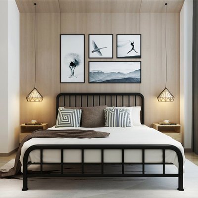 促銷打折 鐵藝床北歐風格1.5米公主床鐵架床 ins網紅金色鐵床1.8米單雙人床