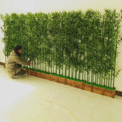 下殺-仿真竹子裝飾假竹子隔斷擋墻屏風塑料竹子室內仿真 物盆栽裝飾