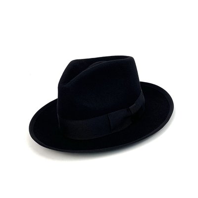 ☆Yango Wu☆ 紳士帽 大帽沿-基本款 黑色 [包邊設計] 編號:06112  Fedora BLACK
