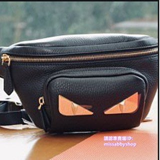 【二手正品】 Fendi 7VA446 FF Bag Bugs motif belt bag 腰包 黑