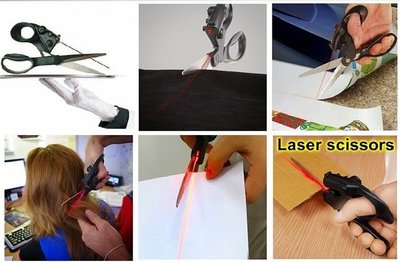 Magical Laser Scissors自帶激光紅外線 精準直線裁剪DIY必備好幫手【神奇激光定位剪刀】-NFO