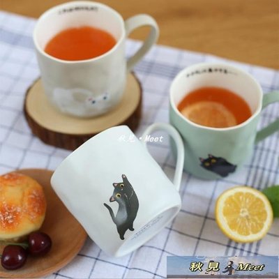 貓爪杯 貓爪杯日式超可愛卡通咖啡杯女貓咪馬克杯陶瓷杯牛奶家用學生水杯-促銷