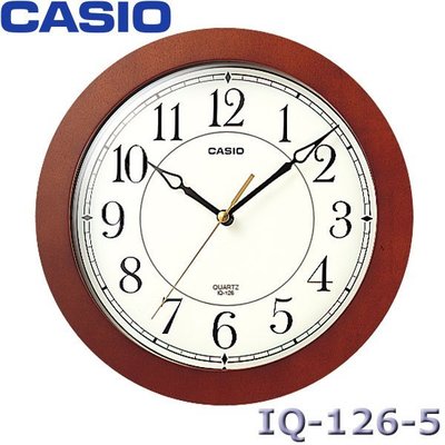 【MR3C】含稅有發票【公司貨附保卡】CASIO卡西歐 IQ-126-5 白面黑字 木紋靜音掛鐘
