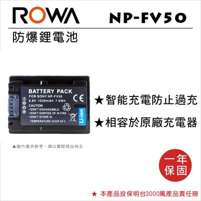 【老闆的家當】ROWA樂華 SONY NP-FV50 副廠鋰電池