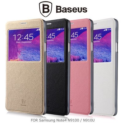 --庫米--BASEUS 倍思 Samsung Note4 N9100/N910U 原色皮套 保護殼 保護套 手機套
