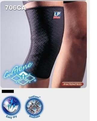 LP 美國頂級 護具 LP 706 CA 高透氣型 膝部 (黑 / 1入) 護套 護腿 籃球 羽毛球 自行車 運動