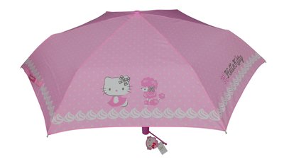 GIFT41 4165本通 Hello Kitty 強化鋁骨 玻璃纖維 抗uv 晴 雨傘 折傘 自動開收傘 自動傘