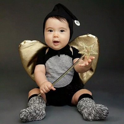 寶寶造型服～小小黑天使【４件組】不含星星棒╭。☆║團拍║攝影║嬰兒寫真║☆。