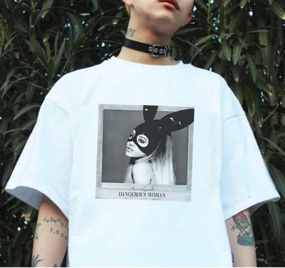 Ariana Grande Dangerous 短袖T恤 白色 亞莉安娜 嘻哈 freestyle 【現貨】亞版