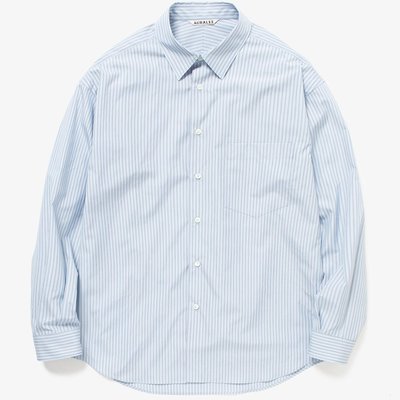 2022SS AURALEE FINX STRIPE SHIRTS 藍色條紋5號| Yahoo奇摩拍賣