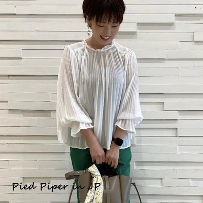 Pied Piper日本代購 ES017 ROPE PICNIC空靈系壓摺雪紡上衣