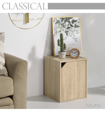【收納屋】簡約加高單門櫃/書櫃/收納櫃-淺橡木色&DIY組合傢俱TZ-D101AK