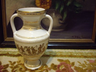 歐洲古物時尚雜貨 希臘 Neofitou描金花瓶 手工花瓶24K GOL擺飾品 古董收藏