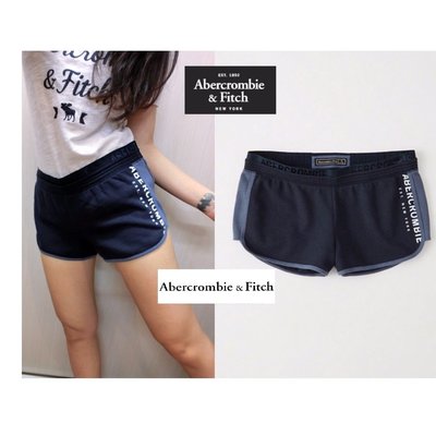 §上鉌嚴選 A&F Abercrombie&Fitch Active Fleece Shorts 運動短棉褲-深藍