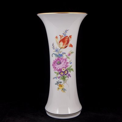 *JAZZ 棧 *德國 Meissen 麥森 手繪 多花沙漏形花瓶一級典藏品