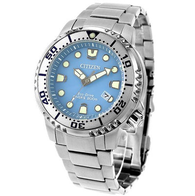 預購 CITIZEN BN0165-55L 星辰錶 44.5mm PROMASTER 光動能 冰藍色面盤 不鏽鋼錶帶 男錶