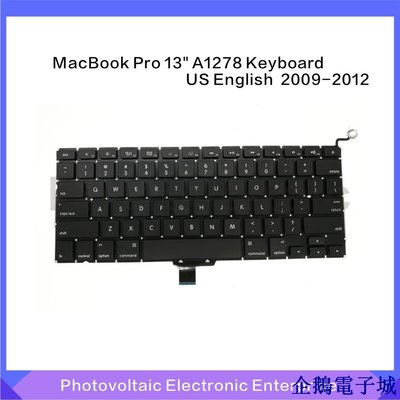企鵝電子城【全新】適用於MacBook Pro 13“A1278鍵盤 US（小回車）鍵盤背光螺絲 2008-2012年