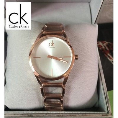 新款卡文克萊ck手錶女錶時尚STATELY系列女錶玫瑰金銀色錶盤鋼帶石英錶K3G23626