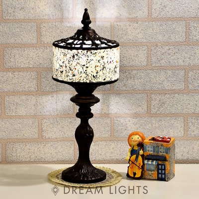 【DREAM LIGHTS】彩色玻璃紅梅合金桌燈 | Handmade Glass lighting 手工彩繪玻璃燈飾
