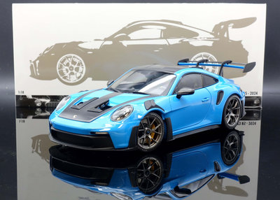 【MASH】 Minichamps 1/18 Porsche 992 GT3 RS WEISSACH 藍色