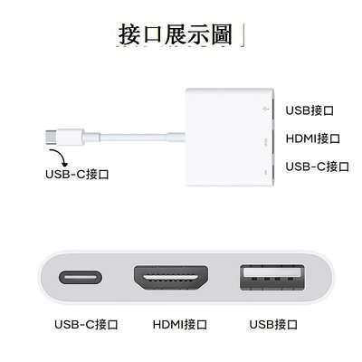 接頭配件Apple蘋果USB-C轉HDMI轉換器原裝正品高清視頻轉接線typec拓展塢iPadpro投影投屏mac顯示