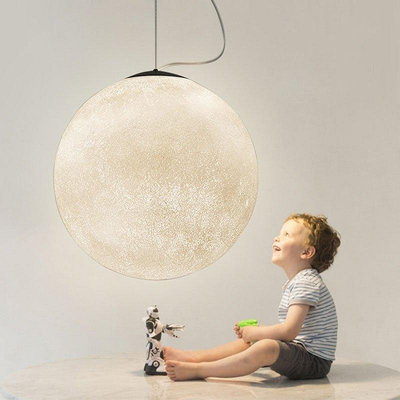 3D打印月球燈防水北歐臥室戶外吊燈 ins網紅圓球月亮燈吧臺星球燈