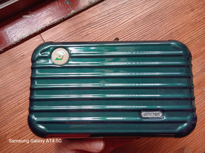 二手RIMOWA聯名 絕版 長榮航空EVE AIR 迷你行李箱 化妝包 硬殼 收納盒(墨綠色)