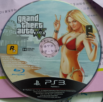 PS3 GAME--GTA5俠盜獵車手5--英文版 /2手