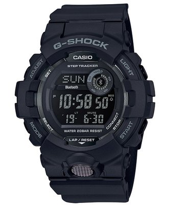 【金台鐘錶】CASIO卡西歐G-SHOCK 藍牙連線功能 計步器 (消光黑 霧面) GBD-800-1B