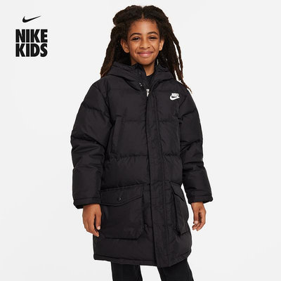 Nike耐克官方男童大童長款羽絨服夾克冬季新款加絨外套加厚FV3074
