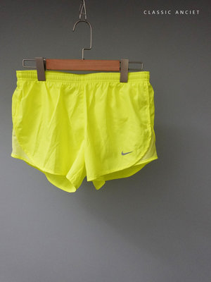 CA 美國運動品牌 NIKE DRI-FIT 女款 螢光黃 休閒運動短褲 M號 一元起標無底價P743